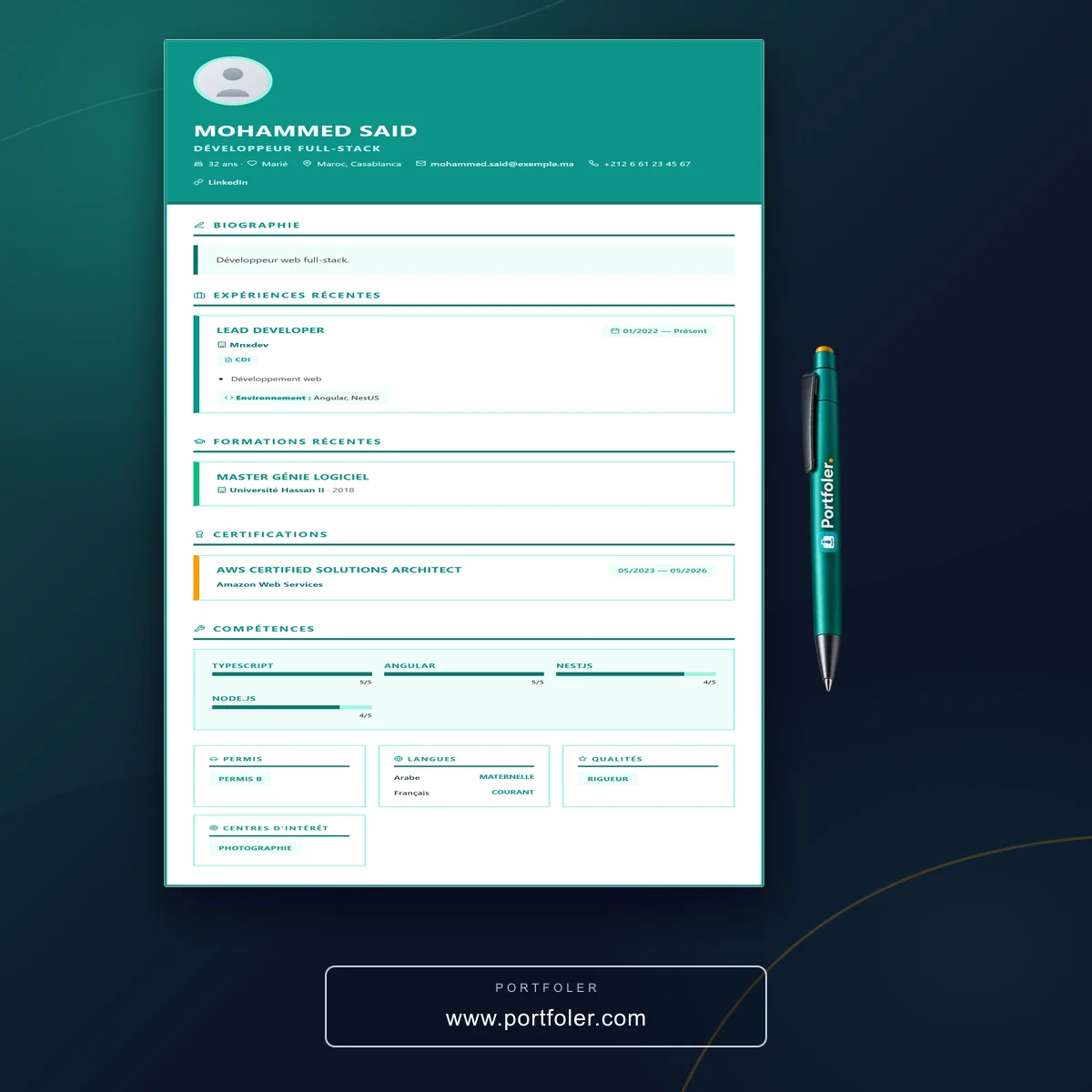 En-tête Teal